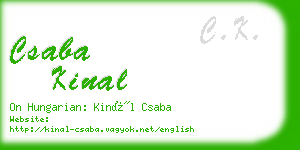 csaba kinal business card